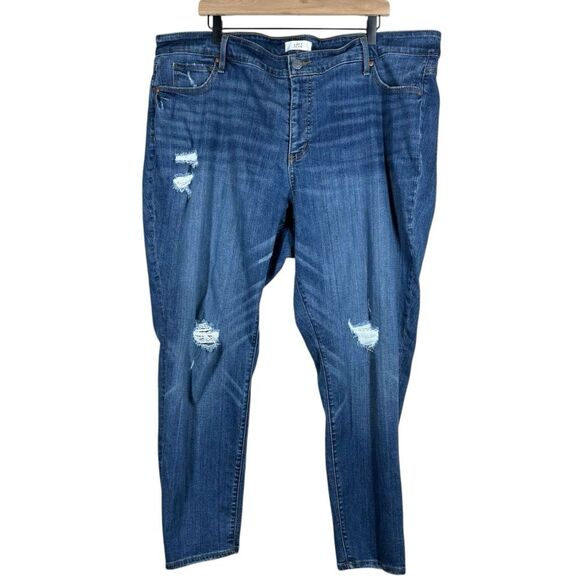 Loft Plus Size Modern Skinny Jeans Distressed Stretch Denim Women’s Size 24 - Picture 1 of 10